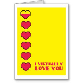 I virtually love you digital hearts greeting card
