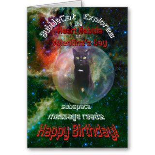 Husband Valentine’s Day Space Cat Birthday  Card