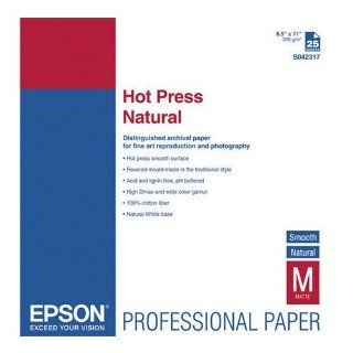 Epson S042317 Hot Press Natural Professional Paper, Letter Size, 8.5" x 11", 25 Sheets : Inkjet Printer Paper : Office Products
