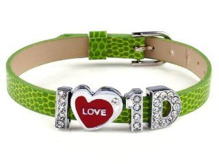 I Love One Direction I love 1D Wristband Bracelet Slider Zircon Crystal Letter: Jewelry