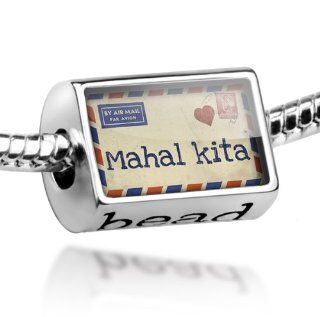 Beads "I Love You" Filipino Love Letter from the Philippines   Pandora Charm & Bracelet Compatible: NEONBLOND Jewelry & Accessories: Jewelry