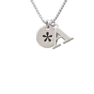 Silver Disc 1/2''   Symbol   Asterisk   *   Initial E Charm Necklace: Delight Jewelry: Jewelry