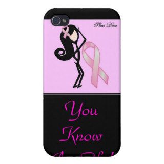 phat diva cancer ribbon PINK, You Know I'm Fly Covers For iPhone 4