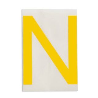 Brady 121774 ToughStripe Die Cut Polyester Tape, Yellow Letter "N": Industrial Floor Warning Signs: Industrial & Scientific