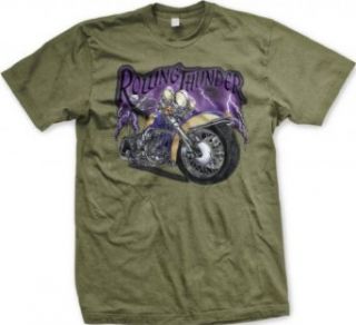 Rolling Thunder Motorcycle T shirt, Biker T shirts, Chopper T shirts: Clothing