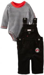 Little Me Baby Boys Newborn Biker Overall Set, Black Multi, 9 Months Infant And Toddler Pants Clothing Sets Clothing