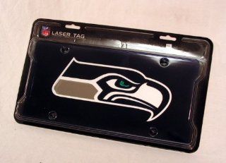 Seattle Seahawks Deluxe Mirrored Laser Cut License Plate : Automotive License Plate Covers : Sports & Outdoors