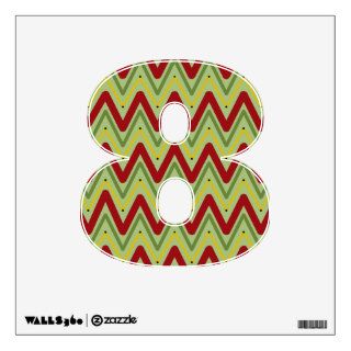 Christmas Chevron Number "8" Wall Decal