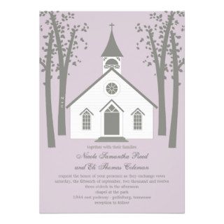 Whimsical Chapel Wedding Invitation Card
