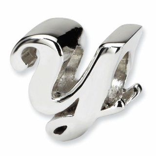 Initial Letter Y Silver Bead Charm by Reflections QRS1430Y: Jewelry