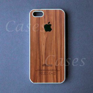 CUSTOM IPHONE 5 CASE black LOGO WOOD Iphone 5 Cover LOVELY Pretty Cute BEST COOL Colorful: Cell Phones & Accessories