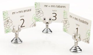 Set of 50, Place Card Holders with Double Arm Clip, Small 1" Diameter Base   Metal: Kitchen & Dining