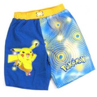 Pokemon Boys Swim Trunks with Pikachu Size 5: Fashion Swim Trunks: Clothing