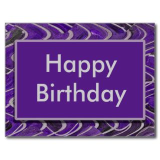 purple Happy Birthday Postcard
