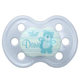 Pacifier osito and boat green color with name