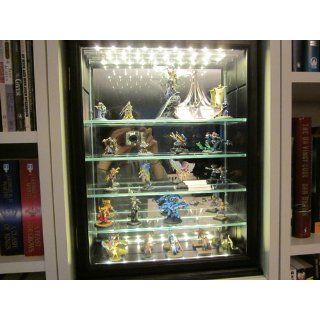 Shot glass display case cabinet holder rack shadow box with Glass Door BLACK Finish: Office Products