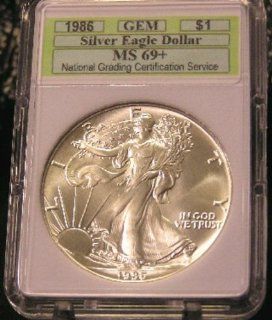 1986 MS 69+ (NEAR MS70) Gem Virtually Perfect Uncirculated American Silver Eagle Silver Dollar Unique Reg #2346 series Beautiful 1st Year Issue 