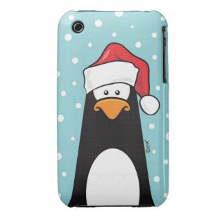 Festive Penguin in the Snow iPhone 3 Case Mate Case