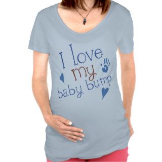 Cute Pregnancy I Love My Baby Bump Blue Maternity Tees
