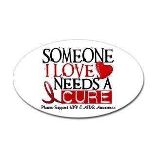 CafePress Needs A Cure HIV AIDS T Shirts Gifts Sticker Ov Sticker Oval   Standard   Wall Decor Stickers