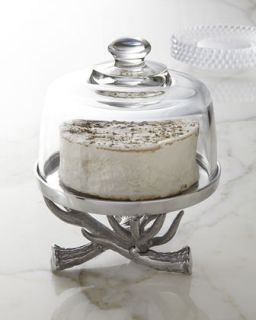 Antler Cake Stand with Glass Dome   Arthur Court