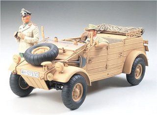 #36202 Tamiya German Kubelwagen Type 82 Africa Corps w/ Feldmarchall Rommel 1/35th Scale Plastic Model Kit,Needs Assembly: Toys & Games