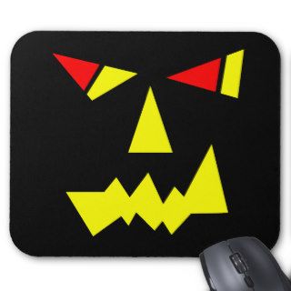 Black Scary Face Monster Yellow Eyes Halloween Cat Mouse Pads