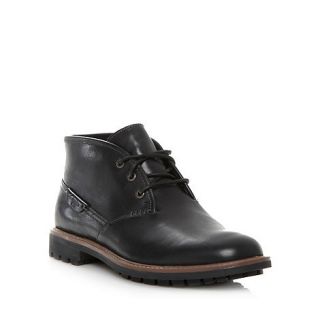 Clarks Wide fit black leather Montacute Duke boots