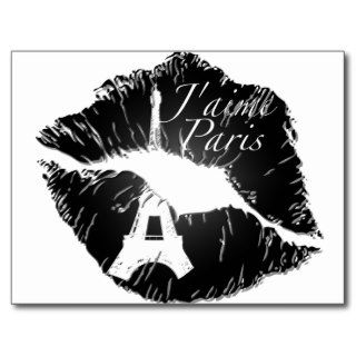J'aime Paris Lips Post Card