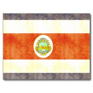 Retro Vintage Costa Rica Flag Postcard