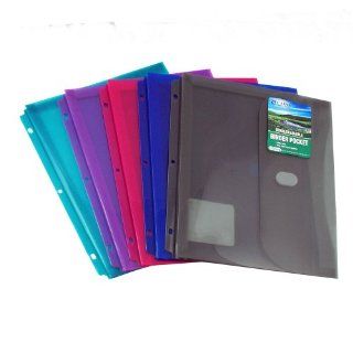 C Line Biodegradable Acid Free Poly Binder Pocket with 1 Inch Gusset, Side Loading, 1 File Folder, Color May Vary (33730) : Staples Binder Pocket : Office Products