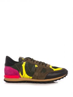 Camo print suede and leather trainers  Valentino  MATCHESFAS