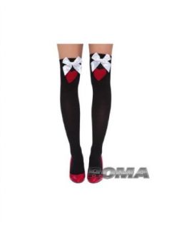 Thigh High Heart Stockings with Bows(AS SHOWN,OS): Clothing