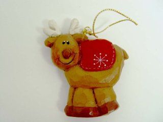Cute Reindeer Clay Ornament 2.75" Tall : Decorative Hanging Ornaments : Everything Else