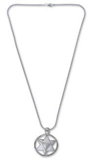 Sterling silver pendant necklace, 'Pyramidal Soul': Jewelry