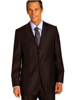 CLASSIC 2PC 3 BUTTON BROWN PINSTRIPE MENS SUIT BY: TESSORI UOMO. SUPER 150'S EXTRA FINE ITALIAN WOOL HAND MADE at  Mens Clothing store