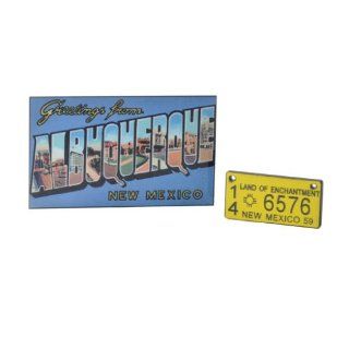 Dollhouse Miniature Albuquerque New Mexico Sign and License Plate: Toys & Games