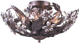 Crystorama Lighting Group 5316 DR Abbie 6 Light Crystal Semi Flush Ceiling Fixture with Hand Cut Crystal Accents, Dark Rust   Semi Flush Mount Ceiling Light Fixtures  