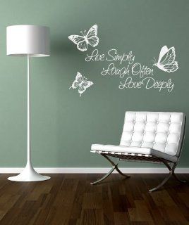 Stickerbrand Vinyl Wall Art Decal Sticker Inspirational Quote Live Simply Laugh Often Love Deeply 1166m   Wall Decor Stickers