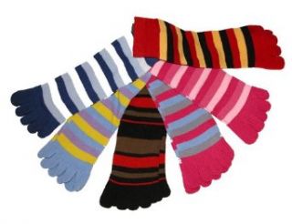 Riverstone Goods Funky Striped Toe Socks   6 PACK in Assorted Colors (6 Pack Assortment/ One Size Fits All) Clothing