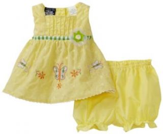 So La Vita Baby girls Newborn Butterfly Dress, Yellow, 6 9 Months: Infant And Toddler Dresses: Clothing