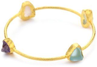 Zariin "Stack Me Up" Multiple Strand ones Gold Bangle Bracelet: Jewelry