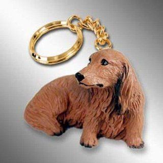 Longhaired Dachshund, Red Tiny Ones Dog Keychains (2 1/2 in): Pet Supplies