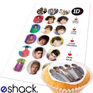 Cakeshop 24 x One Direction 1 Direction 1D Edible Cake Toppers: Kitchen & Dining