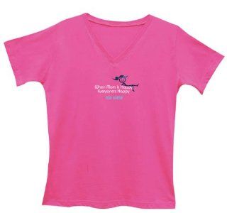 When Mom Is Happy, Everyone's Happy   V Neck Shirt  2X Large: Sports & Outdoors