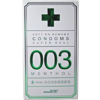 Soft On Demand  Condoms  Super Real 003 Menthol 8pc: Health & Personal Care