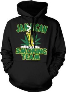 Jamaican Smoking Team Mens Sweatshirt, Irie Jamaica Ganja Weed Smokers Design Pullover Hoodie: Clothing