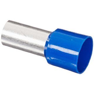 Panduit FSD87 20 L Insulated Ferrule, Single Wire DIN End Sleeve, 1 AWG Wire Size, Blue, 0.59" Max Insulation, 15/16" Wire Strip Length, 0.41" Pin ID, 0.79" Pin Length, 1.42" Overall Length (Pack of 50): Terminals: Industrial &