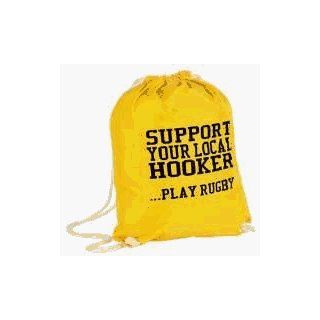 SUPPORT YOUR LOCAL HOOKER PLAY RUGBY' SLOGAN SLING : Rugby Bags : Sports & Outdoors