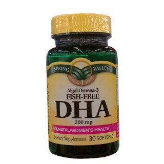 Spring Valley   DHA 200 mg, Plant Pure Omega 3 Health & Personal Care